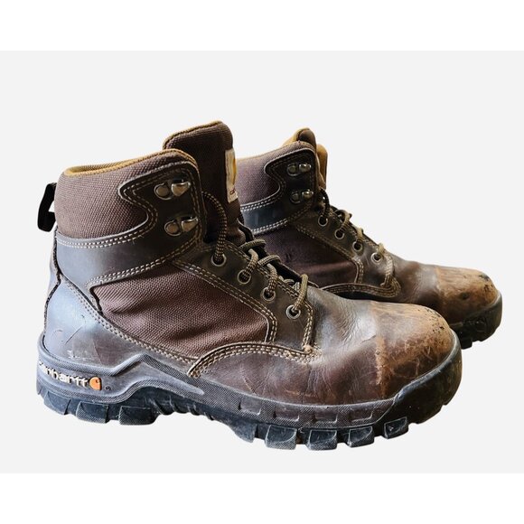Carhartt Lace up Work Boots Steel Toe Oil Resistant Flex Lite Grip Mens 9 - Picture 1 of 8